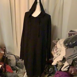 Athleta size XL color is black sweatshirt style with hoodie tunic and/or dress